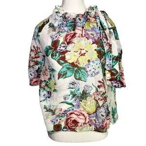 Never A Wallflower Floral Print Blouse with Bow Detail